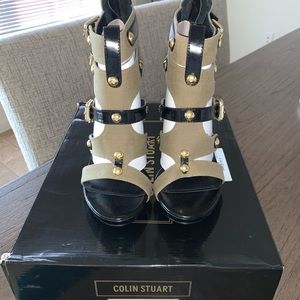 Colin Stuart Black and Green Heels Elegant Design